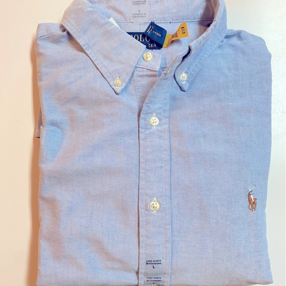 NEW Men's Ralph Lauren Oxford Shirt BSR Blue
